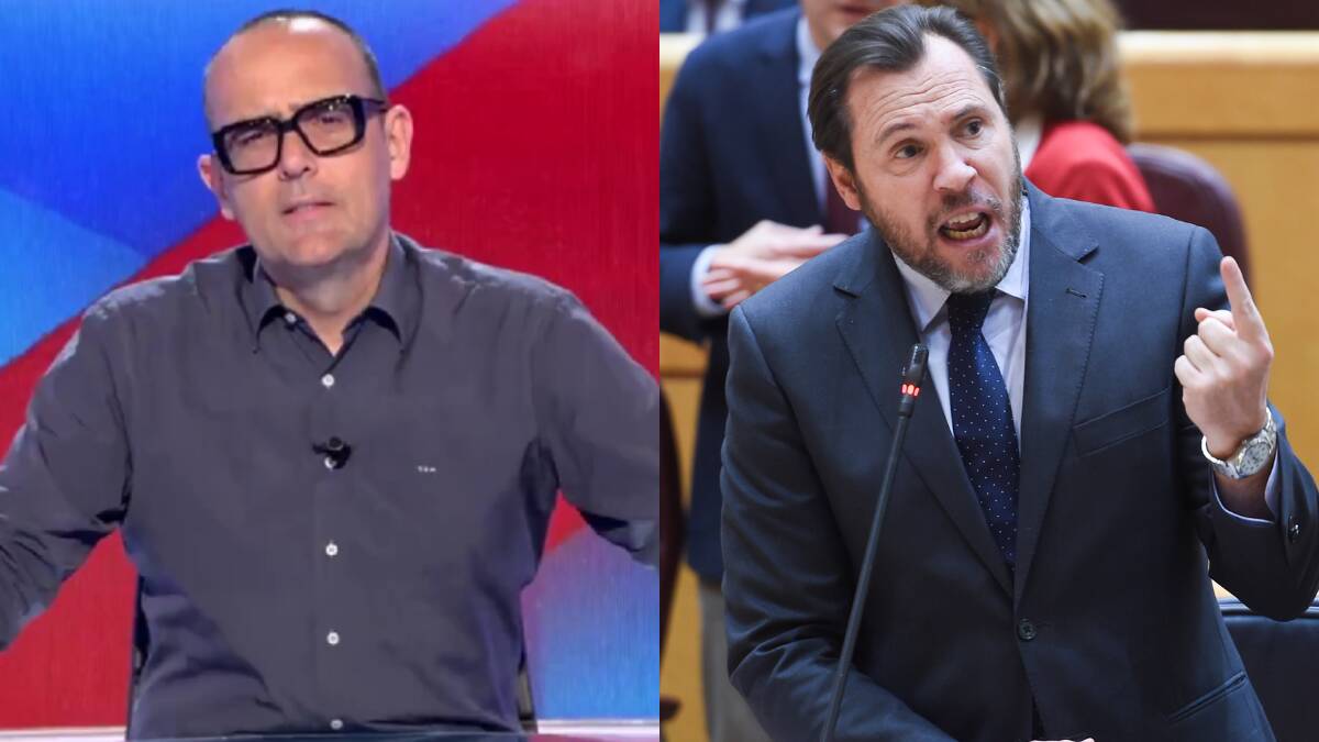 El presentador de 'Todo es Mentira', Risto Mejide (izq.), y el ministro de Transportes. Óscar Puente.