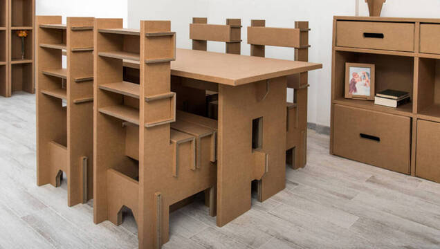 Muebles de cartón, la opción barata y sostenible que está de moda