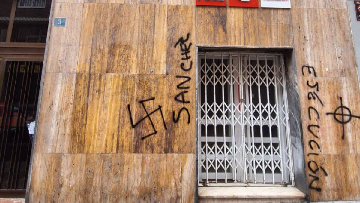 Pintada en la sede socialista de Alicante