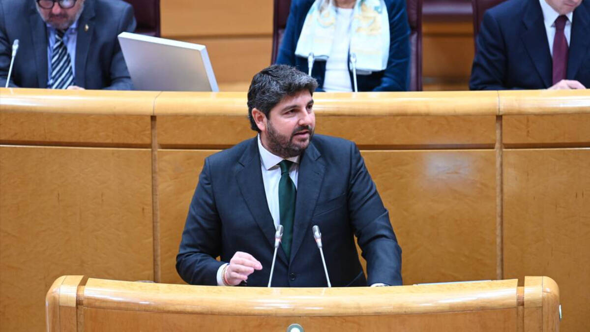 El presidente del Gobierno de la Región de Murcia, Fernando López Miras, en la Comisión General de las Comunidades Autónomas del Senado.
