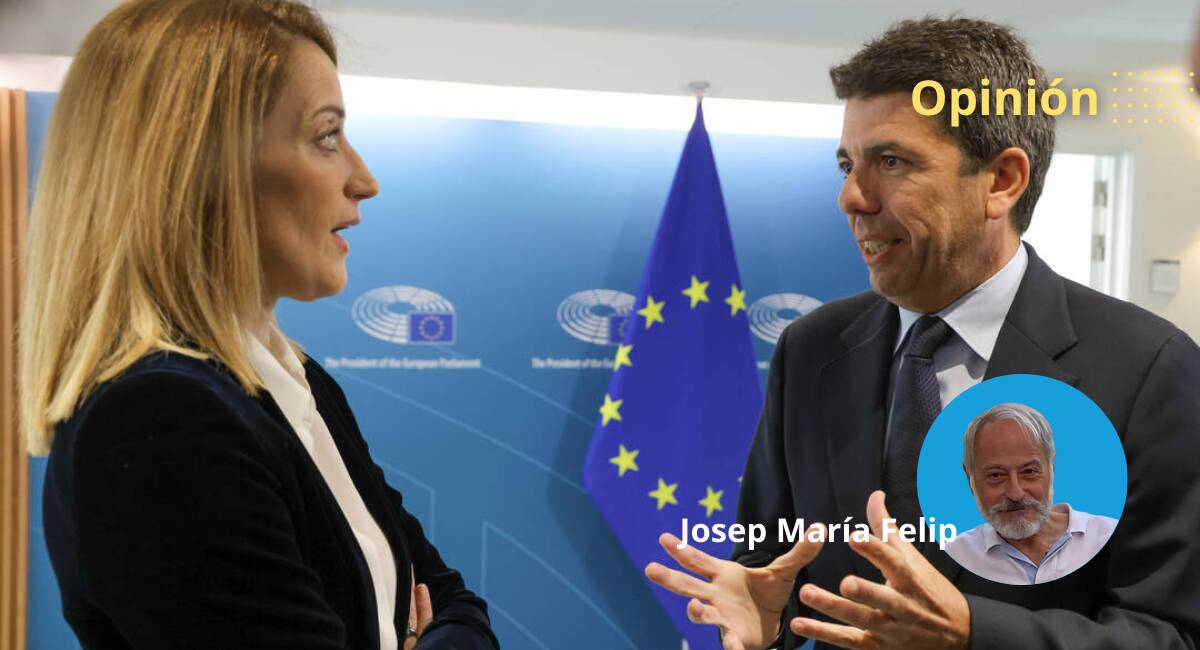 Carlos Mazón, president de la Generalitat, junto a Roberta Metsola, presidenta del Parlamento Europeo. 