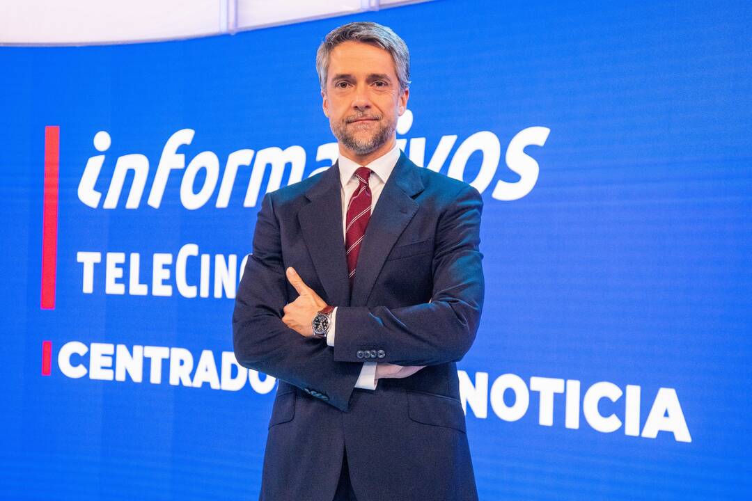 Carlos Franganillo, en su presentación en Informativos Telecinco, el pasado mes de enero. 