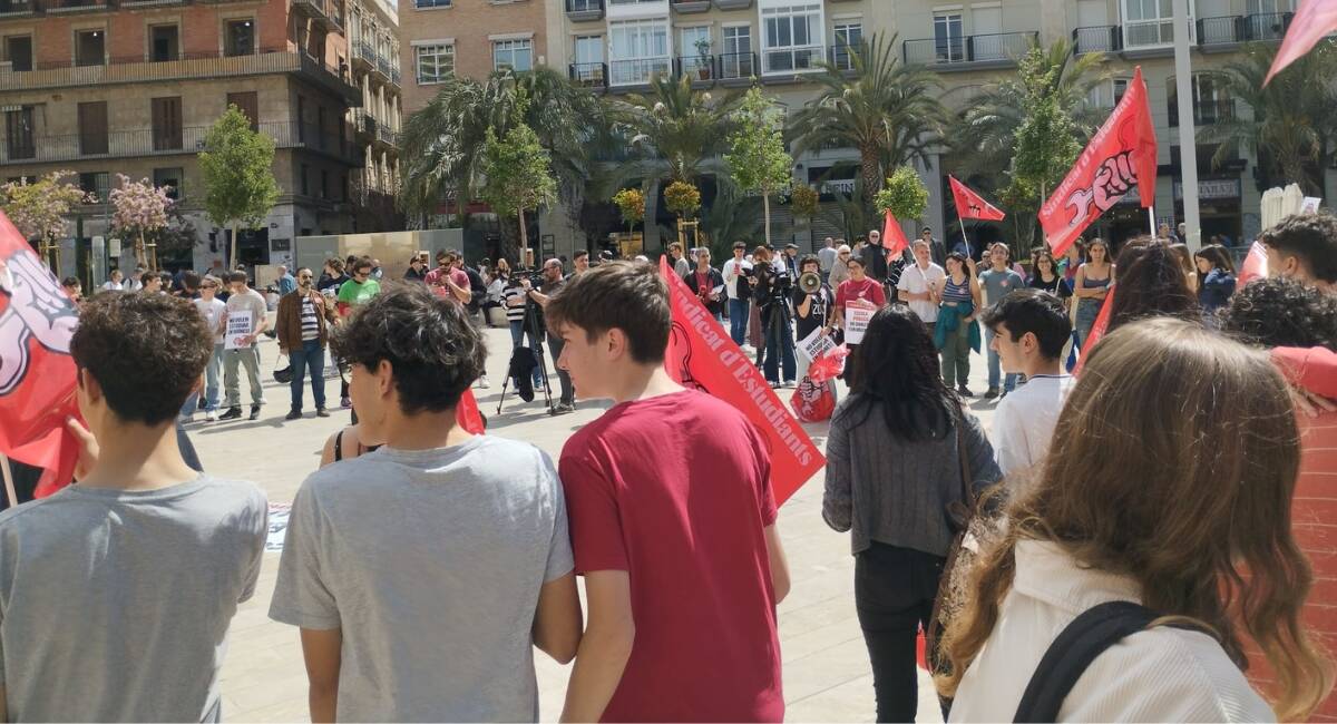 Imagen de la concentración de estudiantes en Valencia