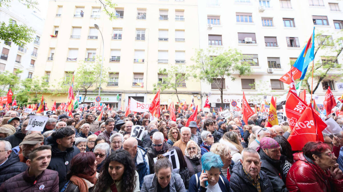 Imagen del exterior de la sede del PSOE en Ferraz