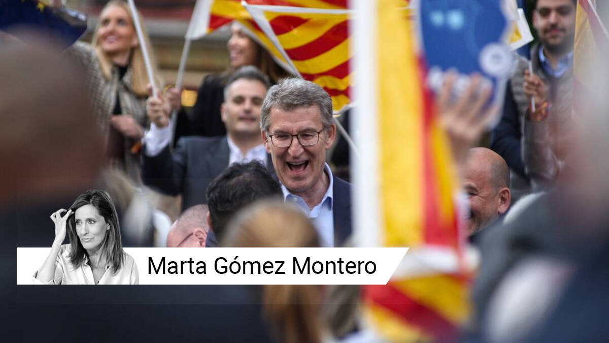 El líder del PP, Alberto Núñez Feijóo, este martes en un mitin en Cataluña.