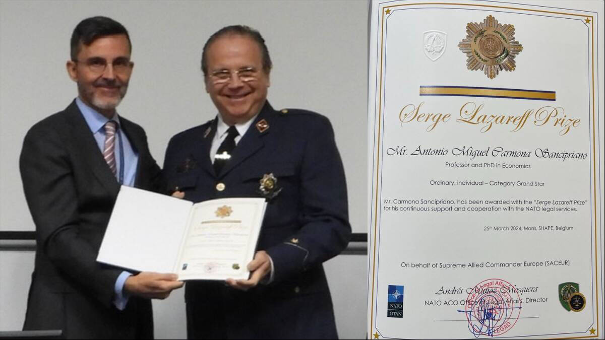 El oficial Antonio Miguel Carmona recibe el Premio Serge Lazareff.